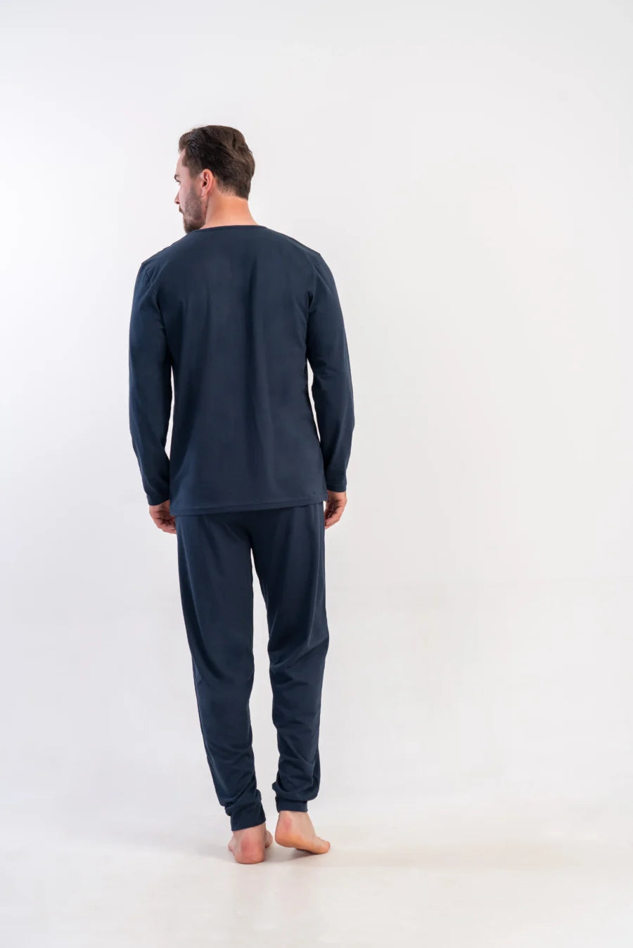 Piżama Męska Vienetta Navy Classic, Granatowy, r. S-XL