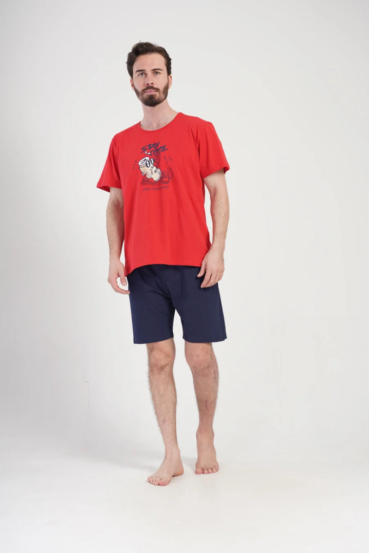 Piżama Męska Vienetta Cool Night, Czerwony, r. 1XL-4XL