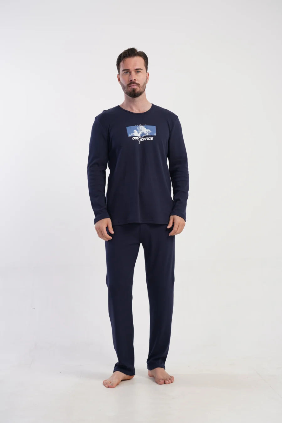 Piżama Męska Vienetta Navy Relax, Granatowy, r. M-XL