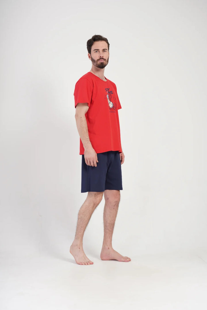 Piżama Męska Vienetta Cool Night, Czerwony, r. 1XL-4XL