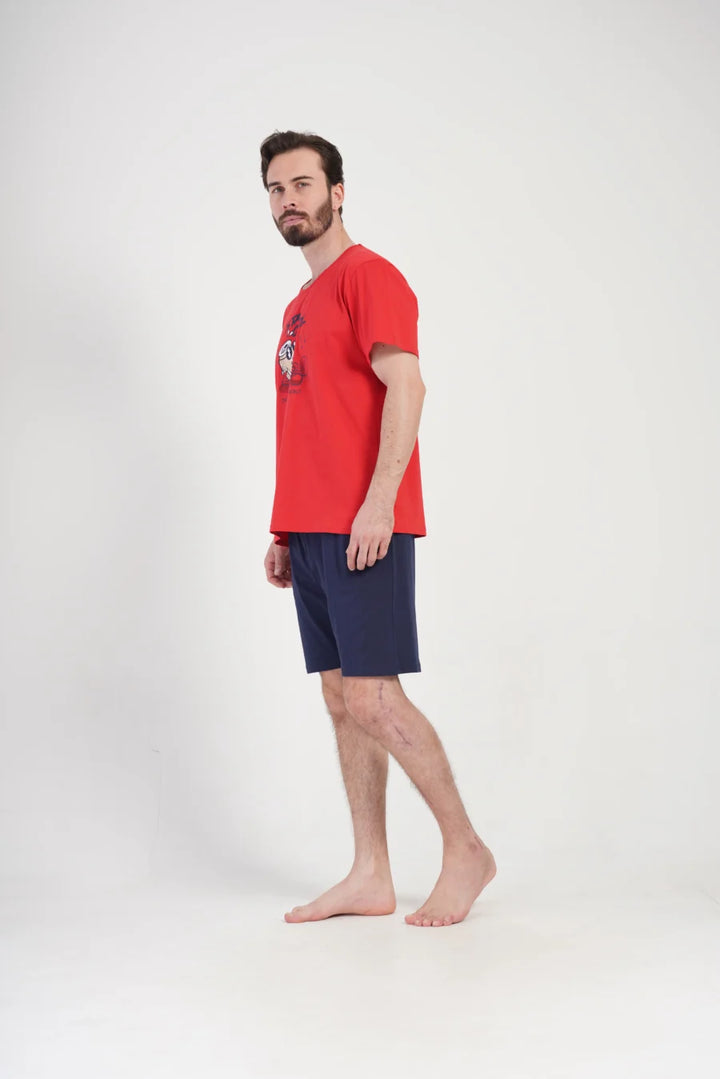 Piżama Męska Vienetta Cool Night, Czerwony, r. 1XL-4XL