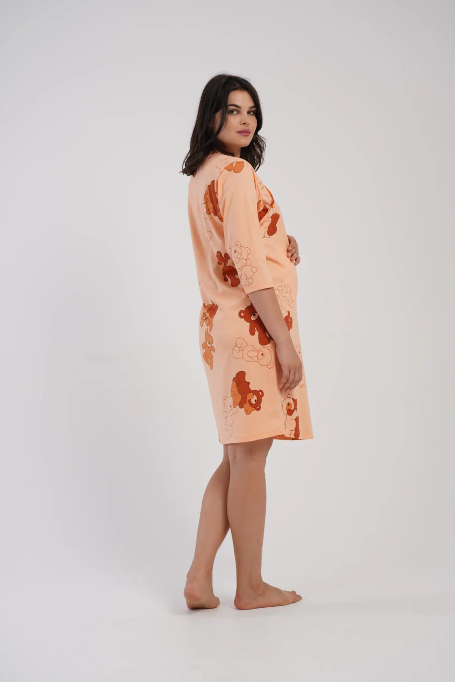 Koszula do Karmienia Vienetta Bear Charm, Brzoskwiniowy , r. S-XL