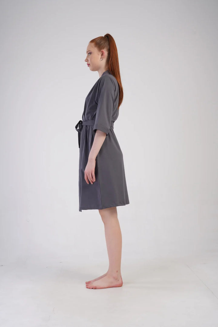 Szlafrok damski Vienetta Gray comfort, Szary, r. 1XL - 3XL