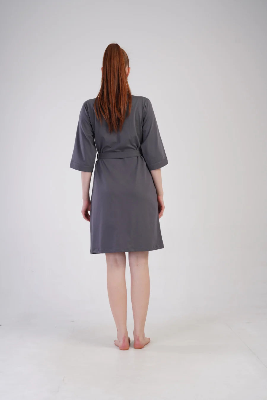 Szlafrok damski Vienetta Gray comfort, Szary, r. 1XL - 3XL