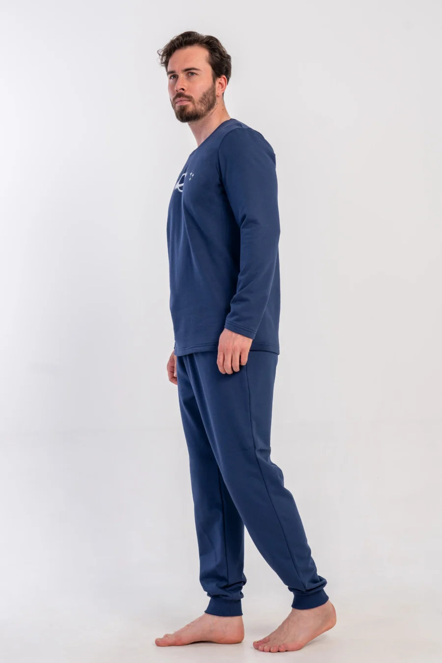 Piżama Męska Vienetta Cosmic Comfort, Granatowy, r. M-XXL