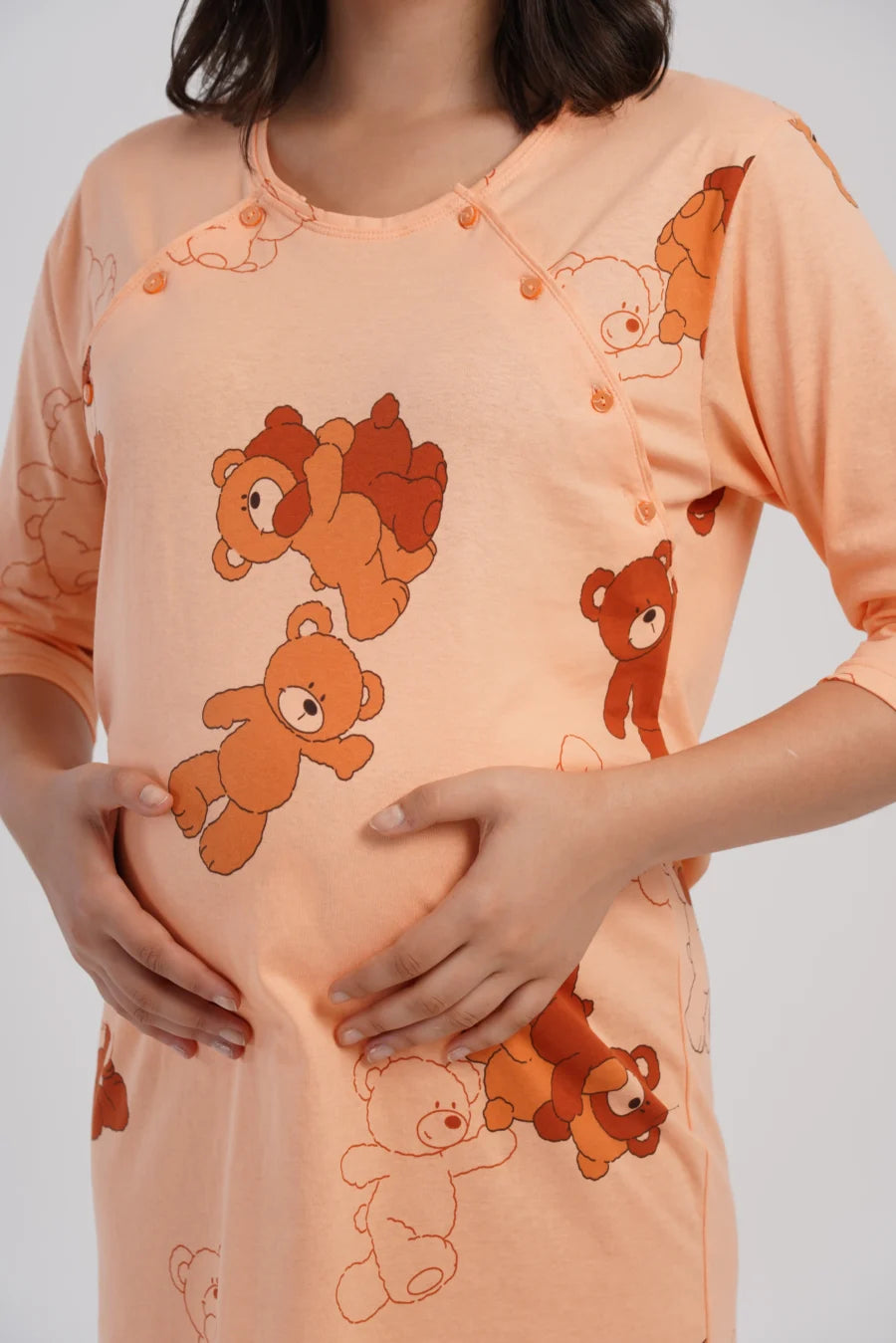 Koszula do Karmienia Vienetta Bear Charm, Brzoskwiniowy , r. S-XL