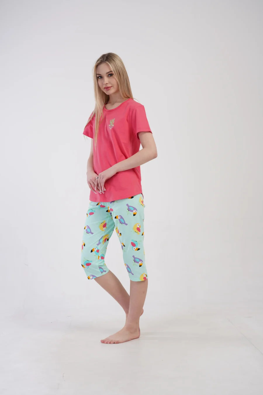 Piżama Damska Vienetta Summer Time, Różowy, r. S-XL