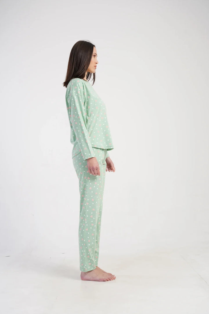 Piżama Damska Vienetta Green Blossom, Zielony, r. S-XL