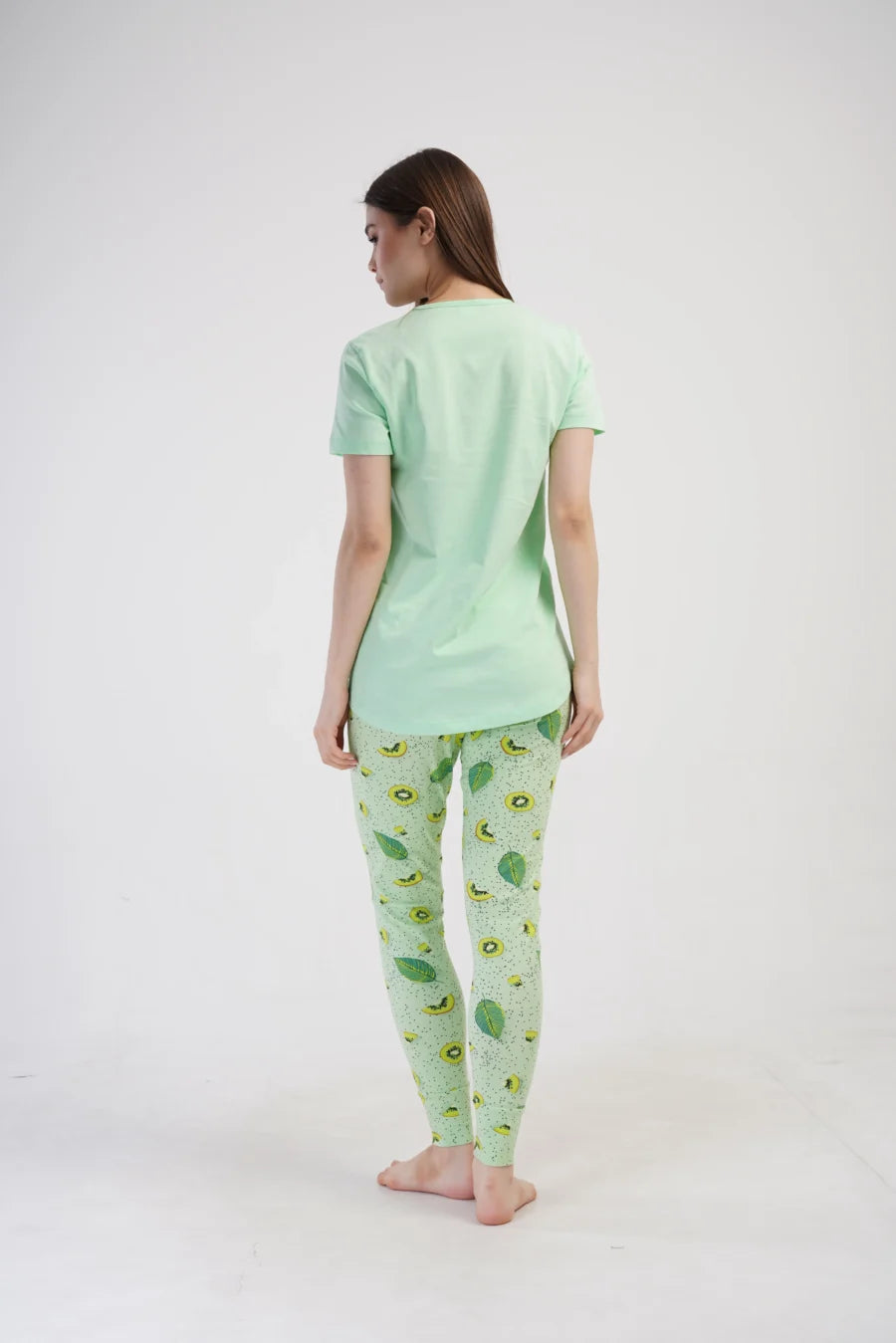 Piżama Damska Vienetta Kiwi Dreams, Zielony, r. S-XL