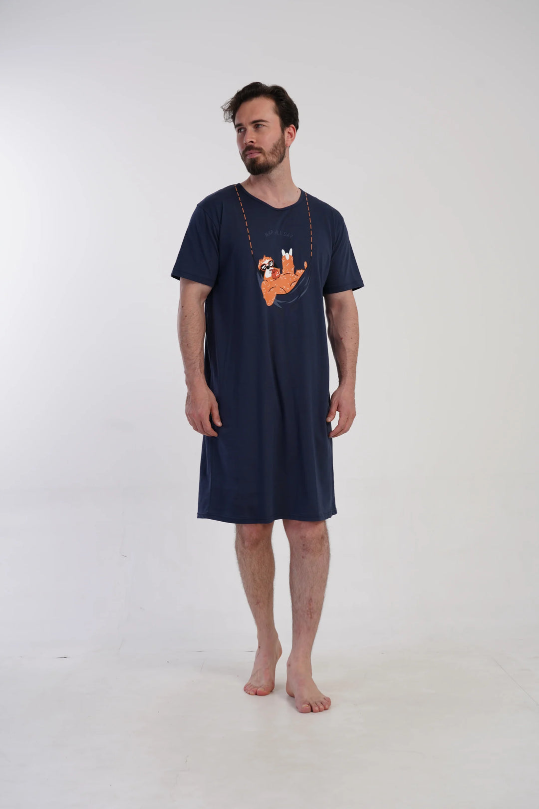 Koszula męska Vienetta Lazy Comfort, Granatowy, r. L-XXXL