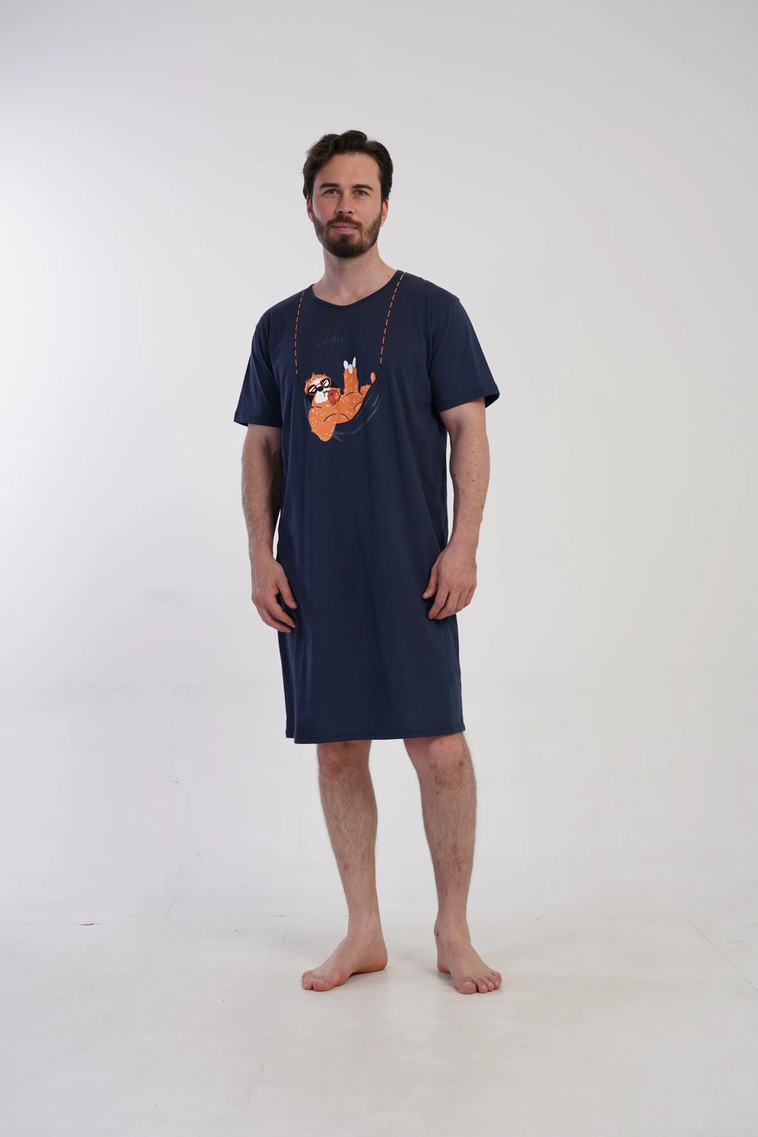 Koszula męska Vienetta Lazy Comfort, Granatowy, r. L-XXXL