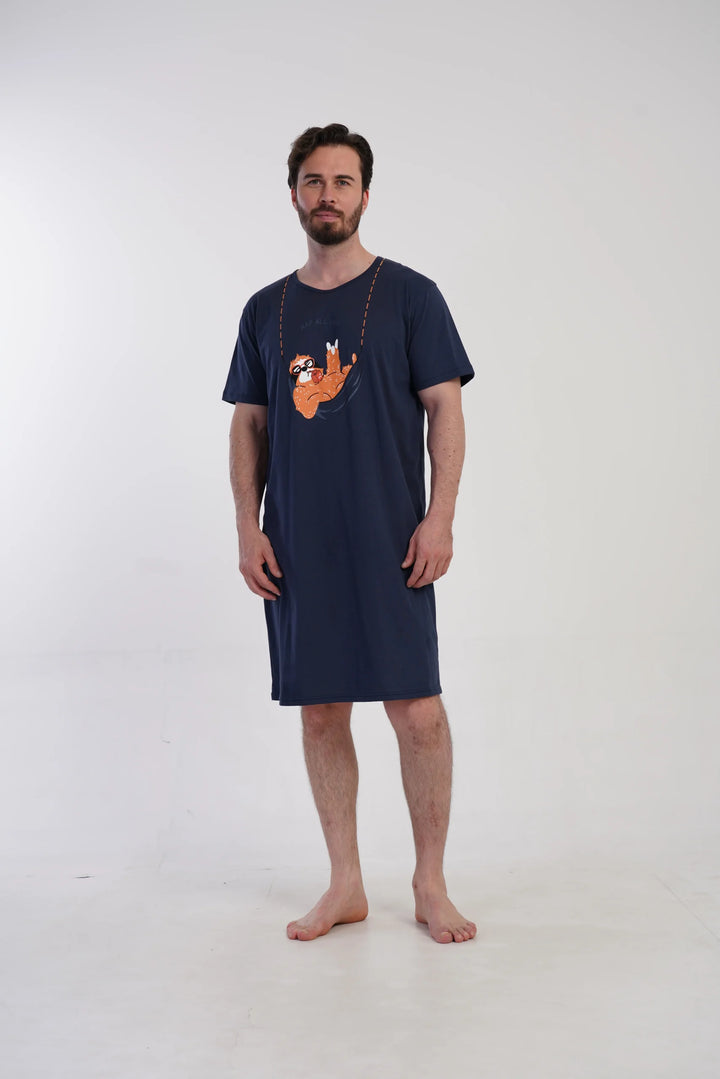 Koszula męska Vienetta Lazy Comfort, Granatowy, r. L-XXXL