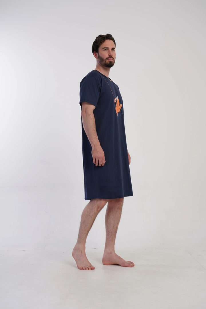 Koszula męska Vienetta Lazy Comfort, Granatowy, r. L-XXXL