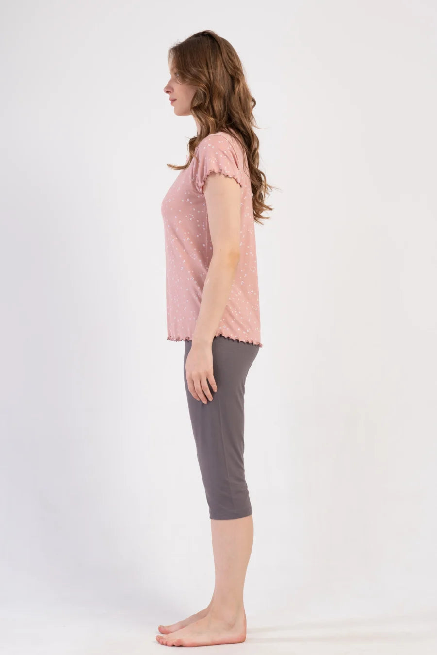 Piżama Damska Vienetta White Flowers, Różowy, r. S-XL