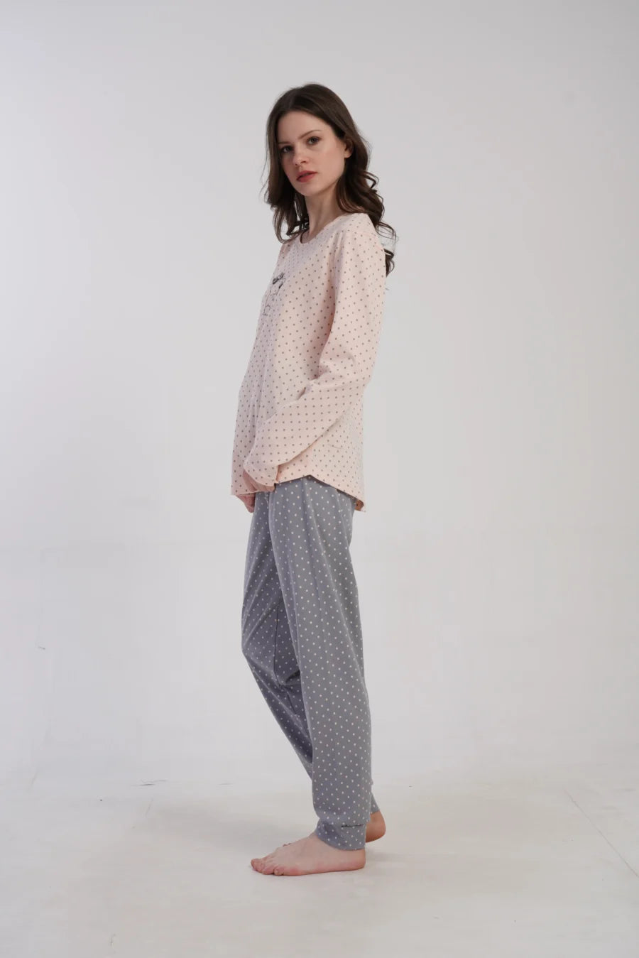 Piżama Damska Vienetta Cotton Cats, Różowy, r. M-XXL