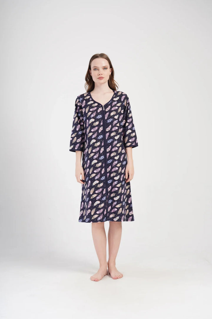 Szlafrok damski Vienetta Leafs, Grantowy, r. 5XL - 7XL