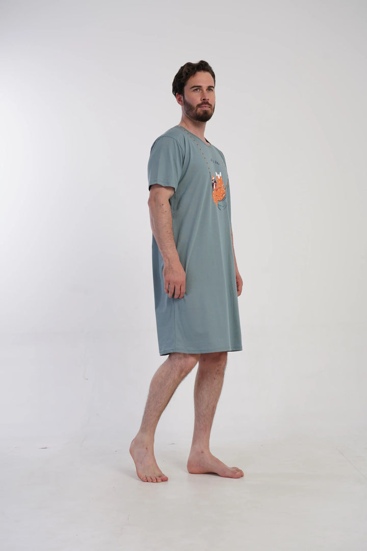 Koszula męska Vienetta Lazy Comfort, Zielony, r. L-XXXL