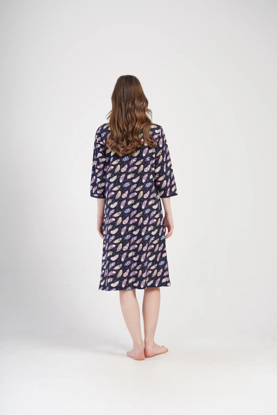 Szlafrok damski Vienetta Leafs, Grantowy, r. 5XL - 7XL