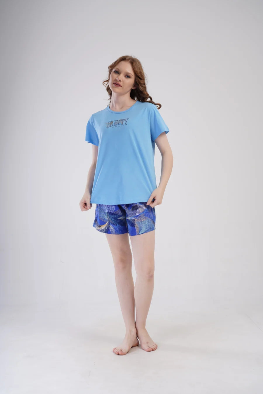 Piżama Damska Vienetta Pretty, Niebieski, r. 1XL-4XL