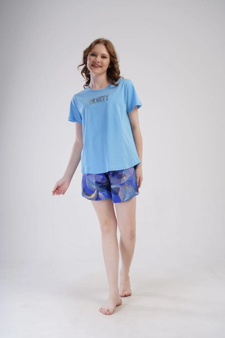 Piżama Damska Vienetta Pretty, Niebieski, r. 1XL-4XL