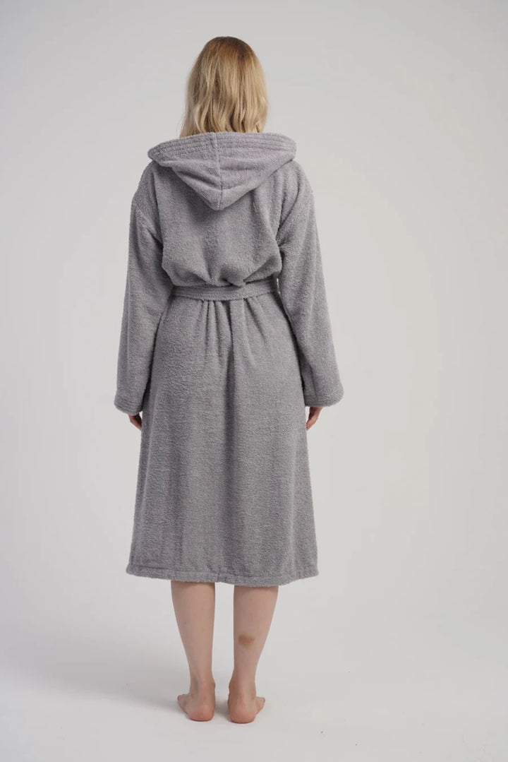 Szlafrok damski Vienetta Cozy Frotte, Szary, r. M-XXL