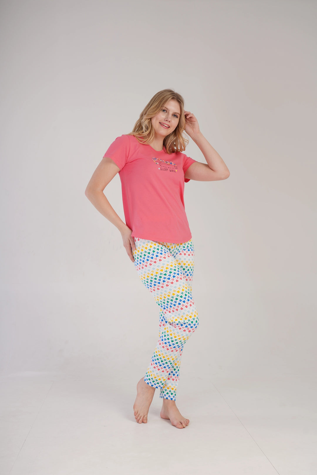 Piżama Damska Sleep Well Hedgehog Pink, różowa, r. S-XL