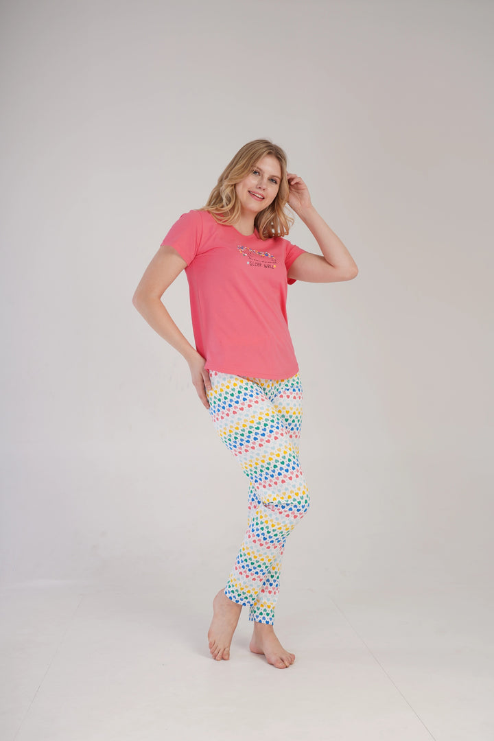 Piżama Damska Sleep Well Hedgehog Pink, różowa, r. S-XL