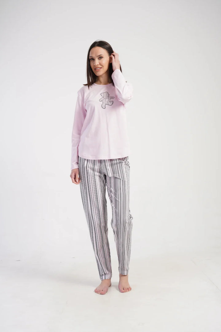 Piżama Damska Vienetta Sweet Bear, Różowy, r. S-XL