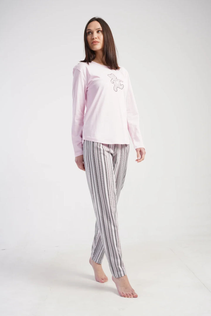 Piżama Damska Vienetta Sweet Bear, Różowy, r. S-XL