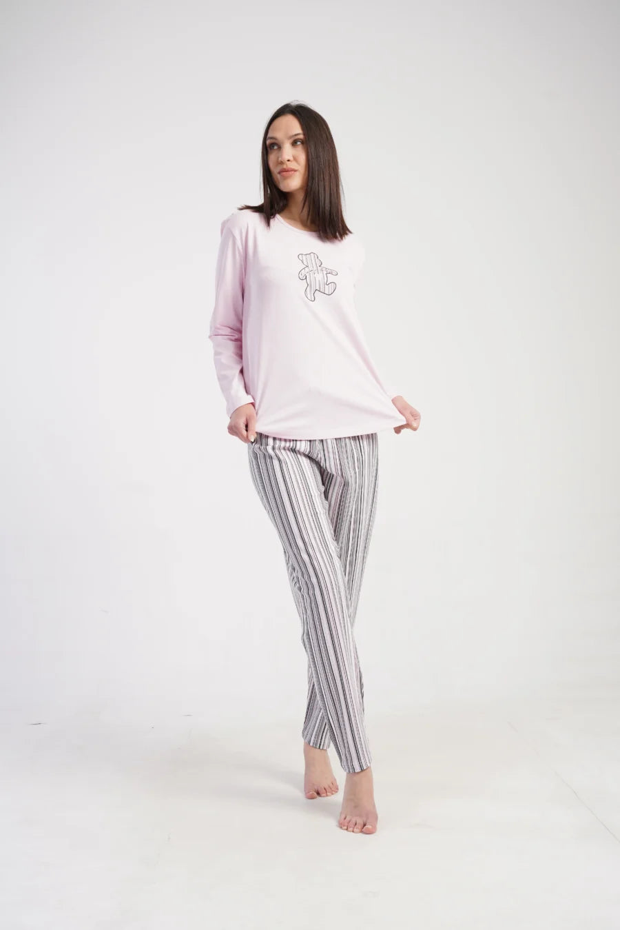 Piżama Damska Vienetta Sweet Bear, Różowy, r. S-XL