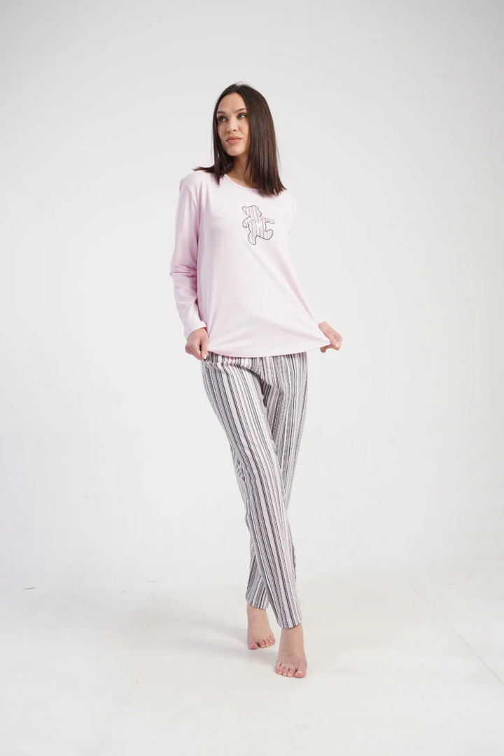 Piżama Damska Vienetta Sweet Bear, Różowy, r. S-XL