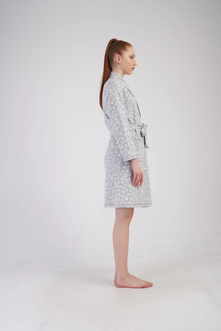 Szlafrok damski Vienetta Grey Vibes, Szary, r. 1XL-4XL