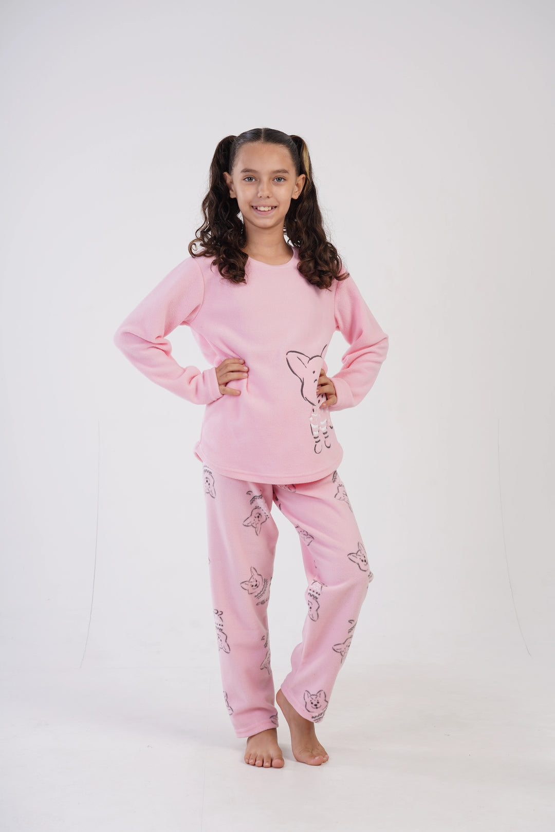 Piżama dziewczęca Polarowa Vienetta Warm Hug Pink, różowa, r. 128-164