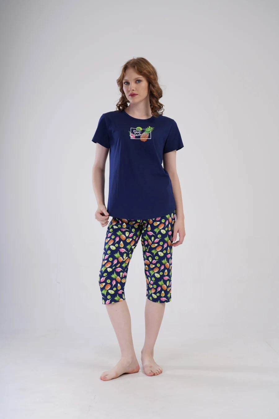 Piżama Damska Vienetta Summer Taste, Granatowy, r. L-XXL