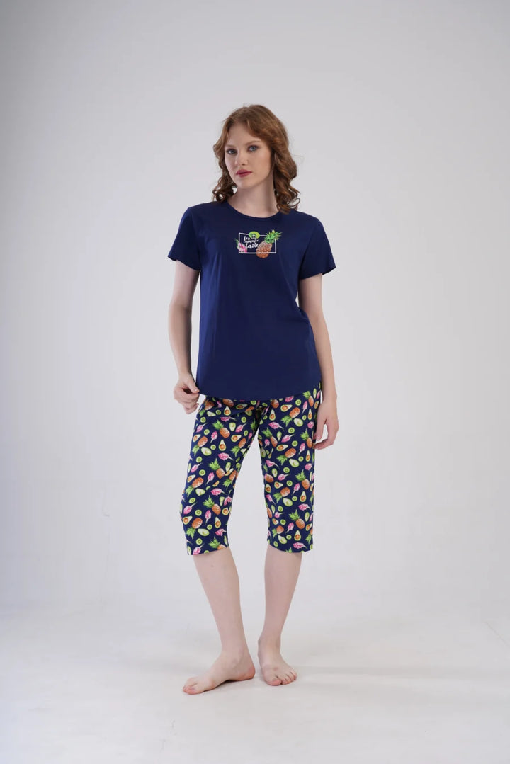 Piżama Damska Vienetta Summer Taste, Granatowy, r. L-XXL