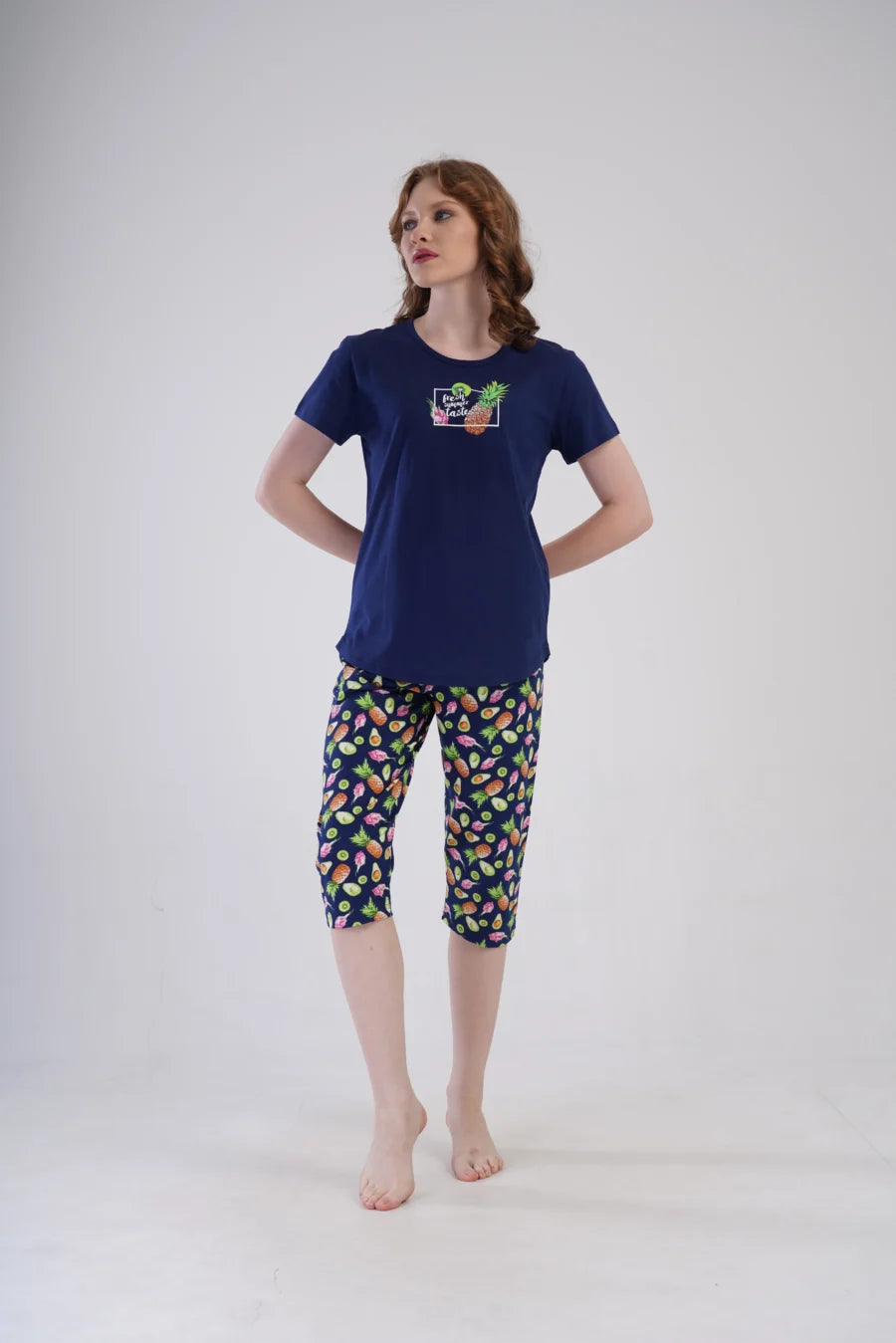 Piżama Damska Vienetta Summer Taste, Granatowy, r. L-XXL