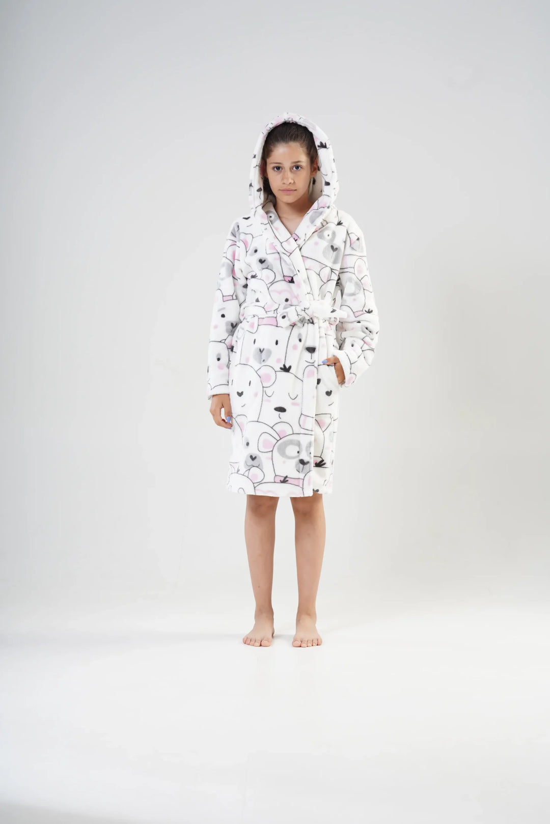 Szlafrok Dziecięcy Vienetta, Bear Robe, Biały, r. 128 - 164