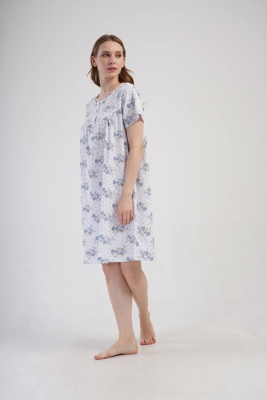 Koszula Nocna Vienetta Blue Garden, Biały, r. 1XL - 4XL