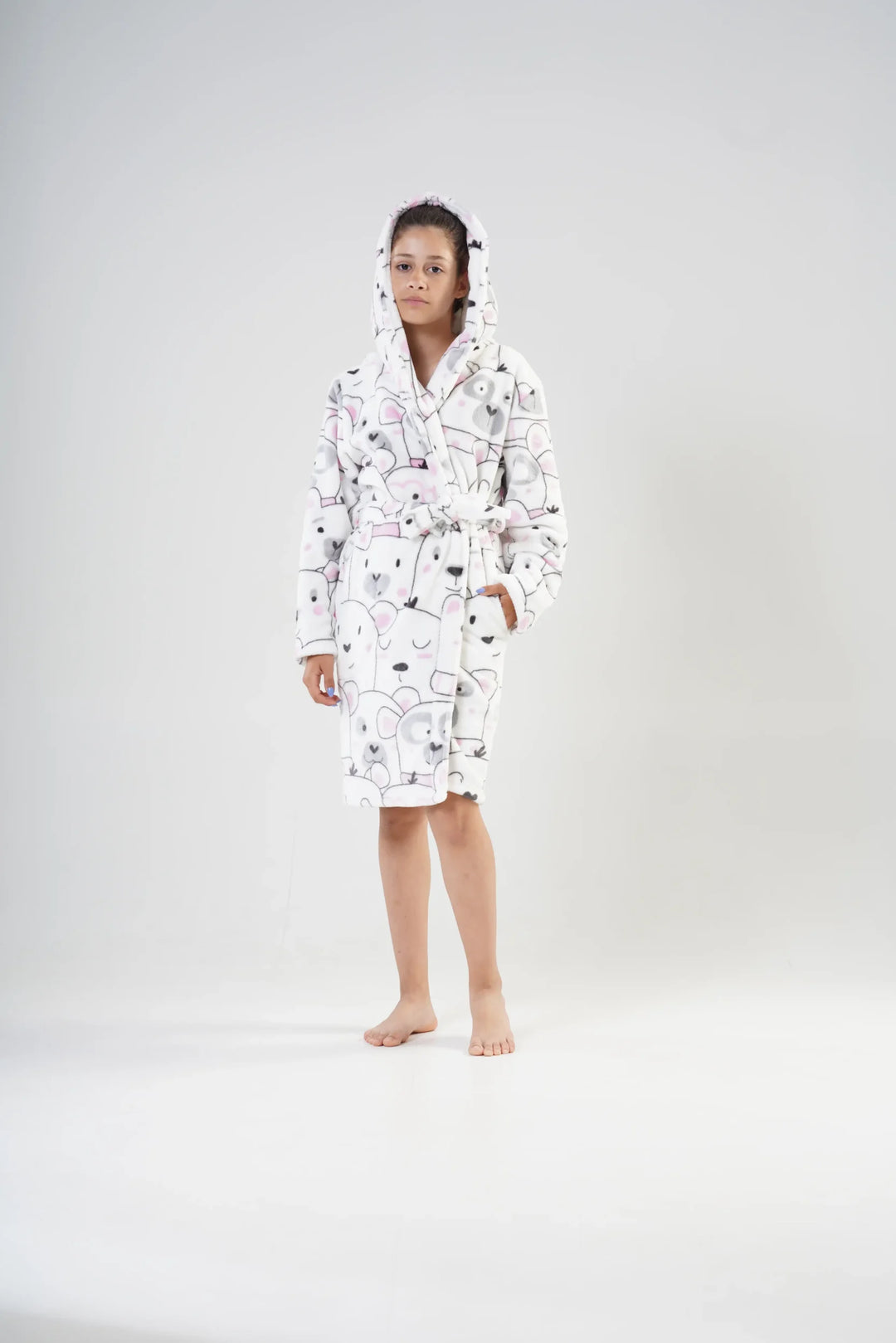 Szlafrok Dziecięcy Vienetta, Bear Robe, Biały, r. 128 - 164