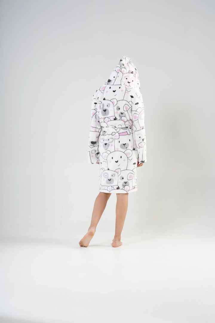 Szlafrok Dziecięcy Vienetta, Bear Robe, Biały, r. 128 - 164