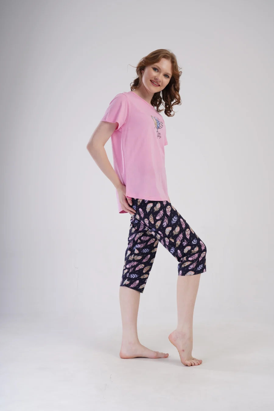 Piżama Damska Vienetta Feather Dreams, Fioletowy, r. 1XL-4XL