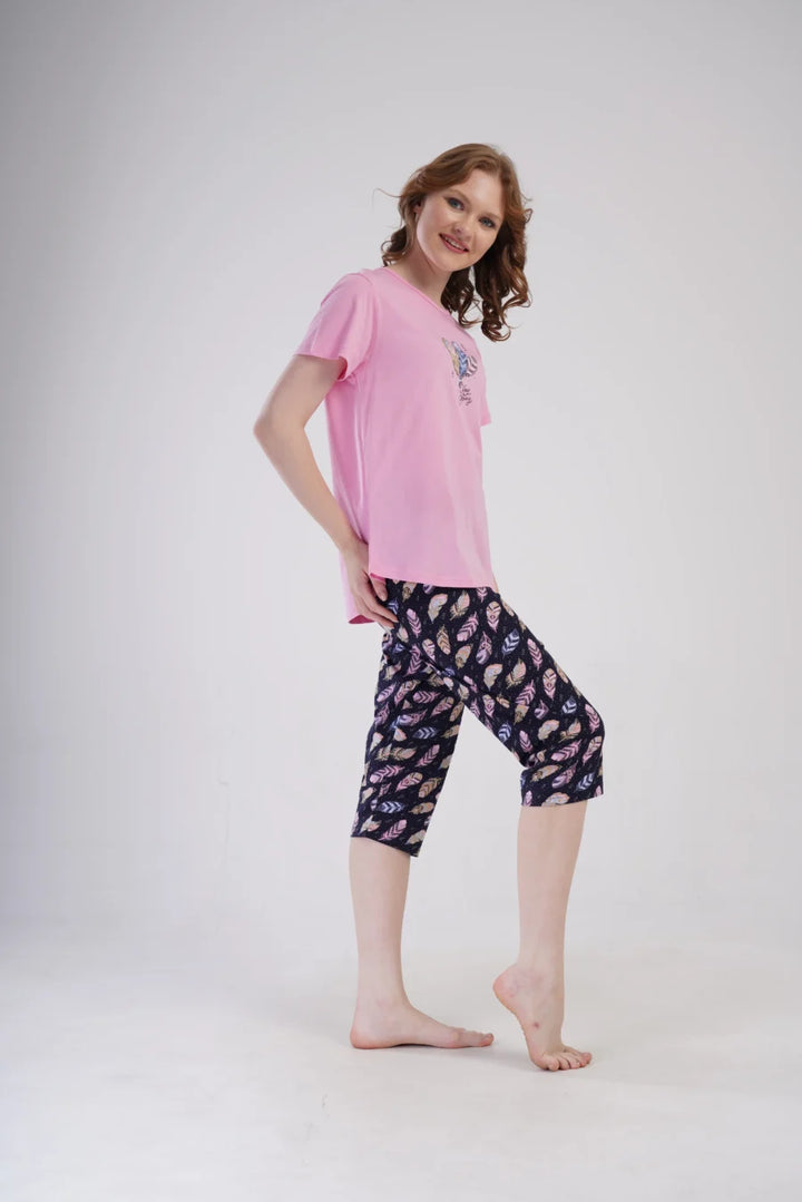 Piżama Damska Vienetta Feather Dreams, Fioletowy, r. 1XL-4XL