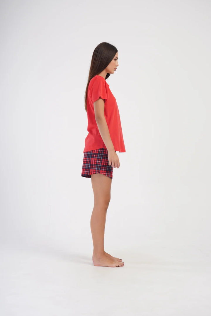 Piżama Damska Vienetta Enjoy Life, Czerwony, r. 1XL-4XL