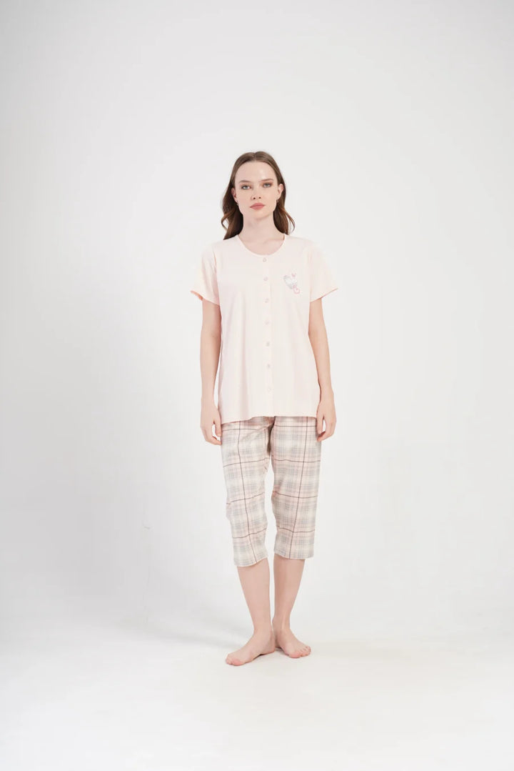 Piżama Damska Vienetta Hearts, Różowy, r. 1XL-4XL