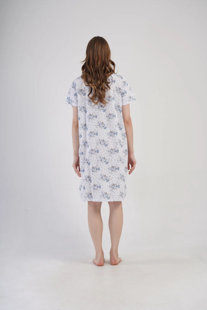 Koszula Nocna Vienetta Blue Garden, Biały, r. 1XL - 4XL