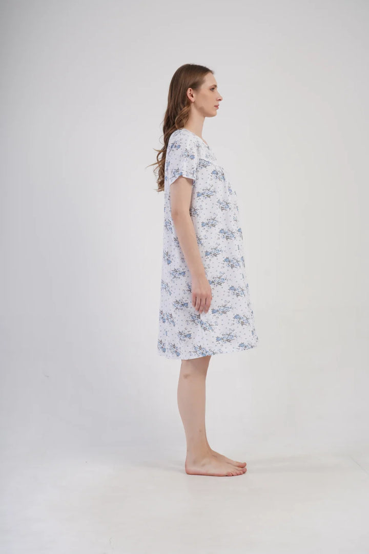 Koszula Nocna Vienetta Blue Garden, Biały, r. 1XL - 4XL