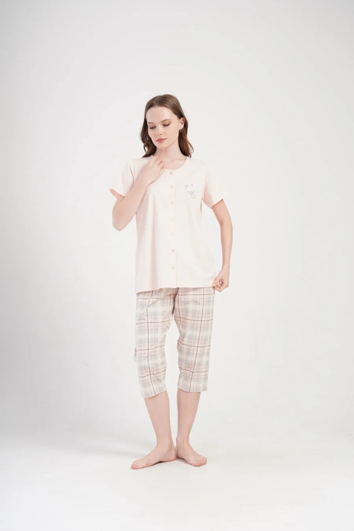 Piżama Damska Vienetta Hearts, Różowy, r. 1XL-4XL