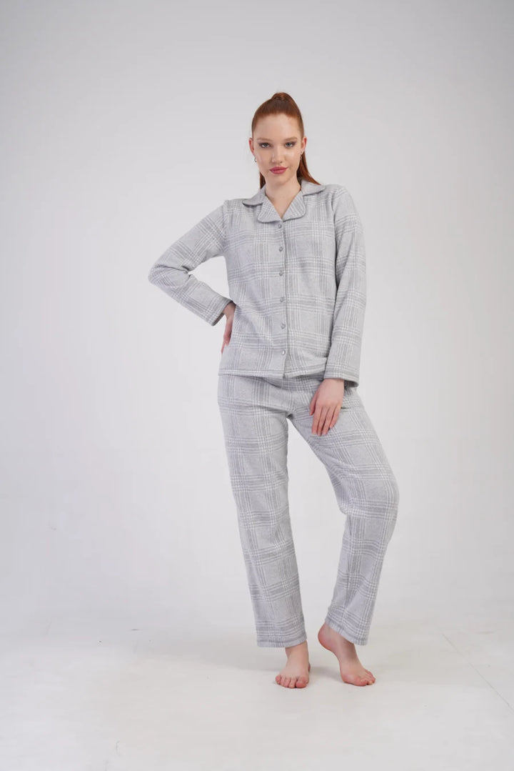 Piżama Damska Vienetta Grey Elegance, Szary, r. M-XXL