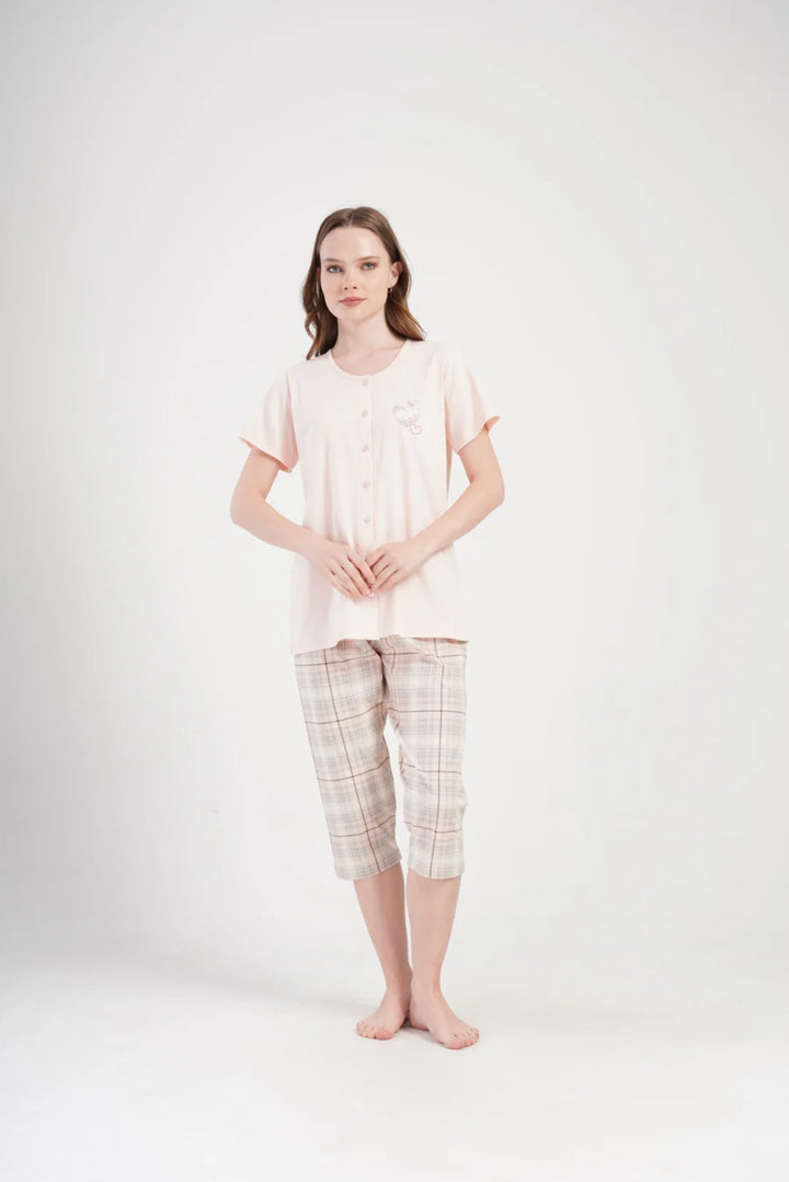 Piżama Damska Vienetta Hearts, Różowy, r. 1XL-4XL