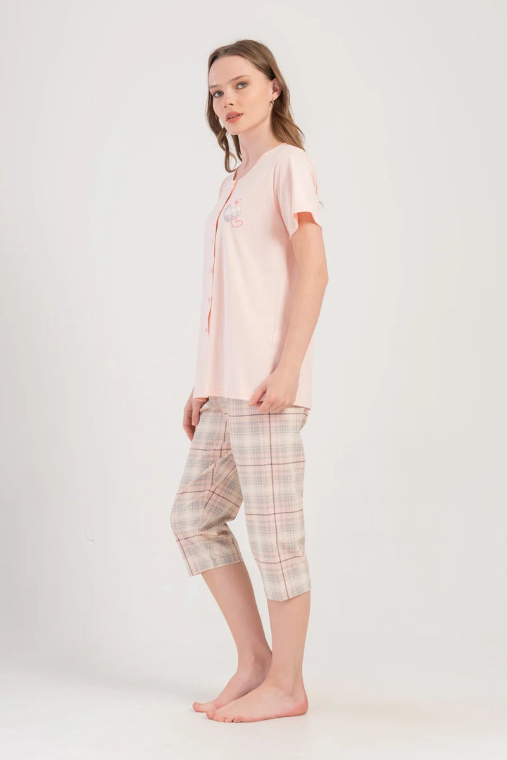 Piżama Damska Vienetta Hearts, Różowy, r. 1XL-4XL